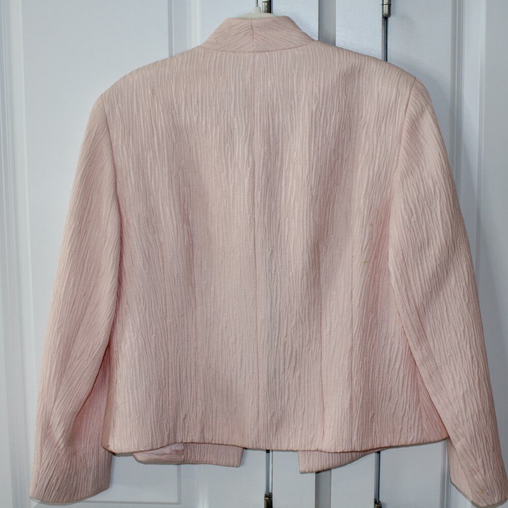 Lafayette 148 New York Blush Pink Textured Open-Front Blazer - Picture 8 of 9